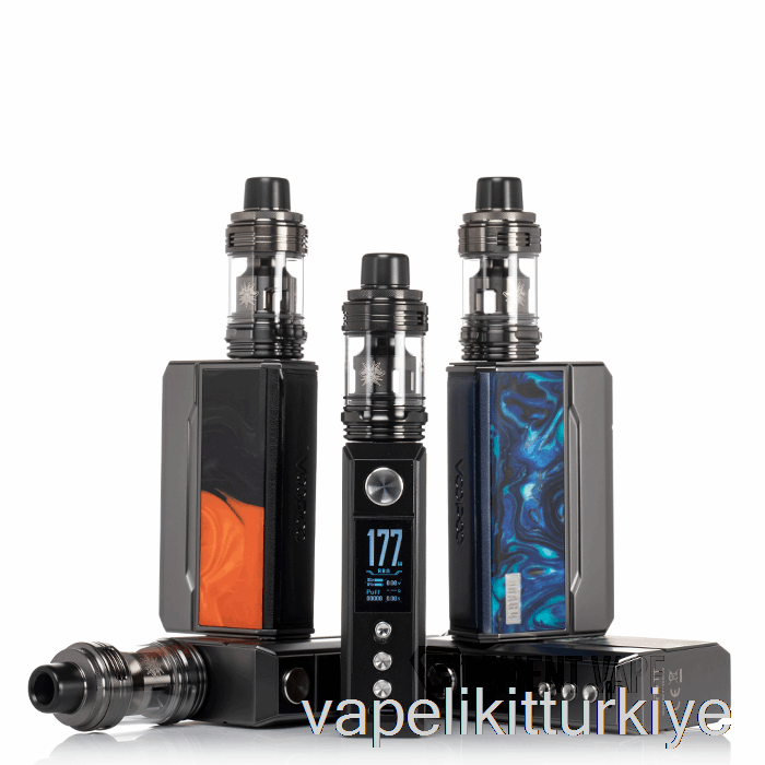 Vape Elektronik Sigara Voopoo Drag 4 177w Başlangıç ​​kiti Gun Metal + Okyanus Mavisi